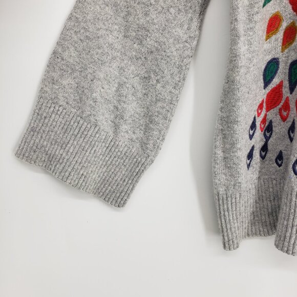 LOFT Gray Sweater with Colorful Bird Design - Picture 6 of 9